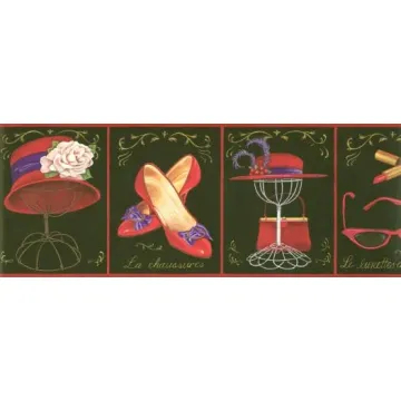 Red Accessory Wallpaper Border