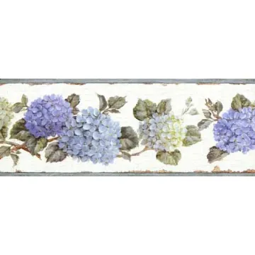 Nantucket Hydrangea Wallpaper Border - 3 rolls left