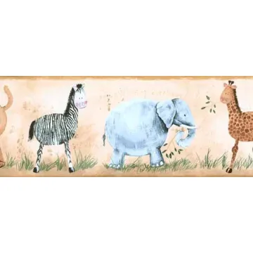 Baby Zoo Animals Wallpaper Border- 5 Rolls Left