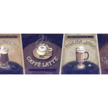 Brown Cafe` Au Lait Wallpaper Border