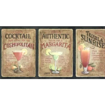 Mixed Drink Recipe Wallpaper Border - 3 Left