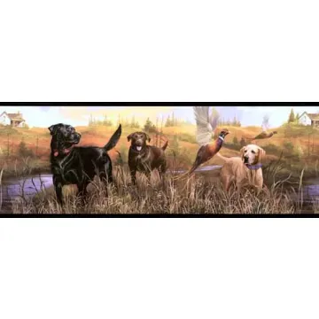 Black Mix of Labrador Wallpaper Border