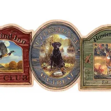 Hunt Club Signs Wallpaper Border LL50091B
