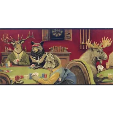 Lodge Poker Game Wallpaper Border