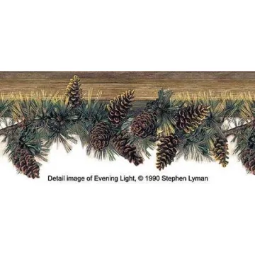 Brown Pine Branch Wallpaper Border