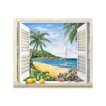 Tropical Paradise Window Accent Mural