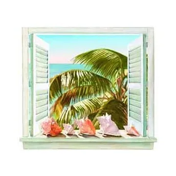 Palm Window Accent Mural