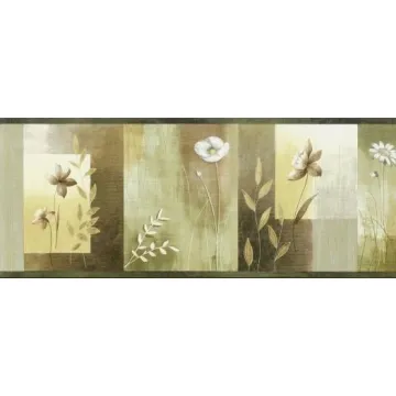 Color Block Floral Wallpaper Border