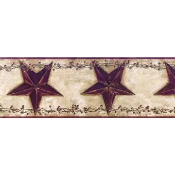 Barn Star and Berry Wallpaper Border
