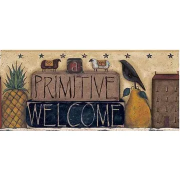 Primitive Welcome Wallpaper Border