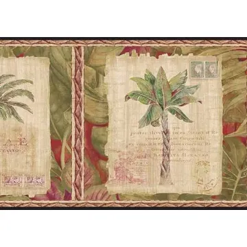 Postcard Palm Tree Wallpaper Border