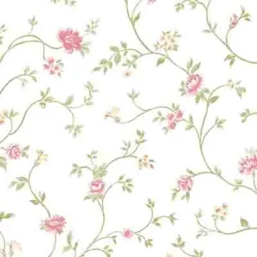 Floral Vine Wallpaper With White Background - Norwall Wallcoverings