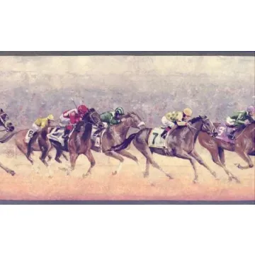 Jockey Horse Racing Wallpaper Border