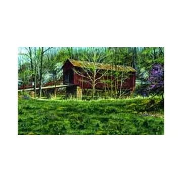 Covered Bridge Chair Rail Mural