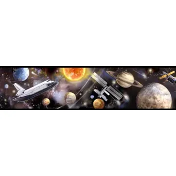 Space Travel Peel and Stick Border