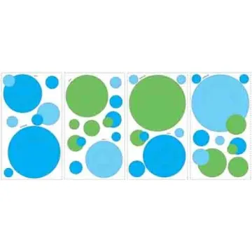 Blue and Green Peel and Stick Wall Decal Pockets