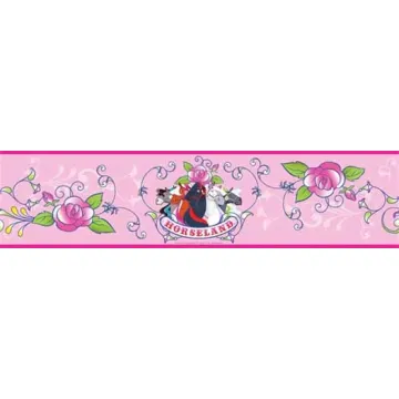 Pink Horseland Peel and Stick Wall Border
