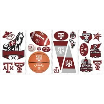 Texas A and  M Peel and Stick Appliques