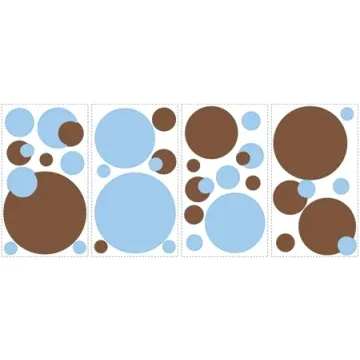 Blue and Brown Dots Peel and Stick Appliques