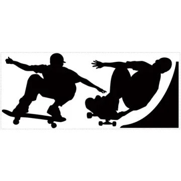 Skaters Chalkboard Peel and Stick Mural