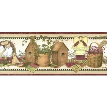 Burgundy Country Items Shelf Border