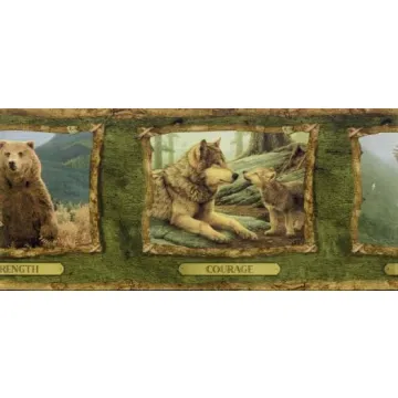 Green Wildlife Wallpaper Border