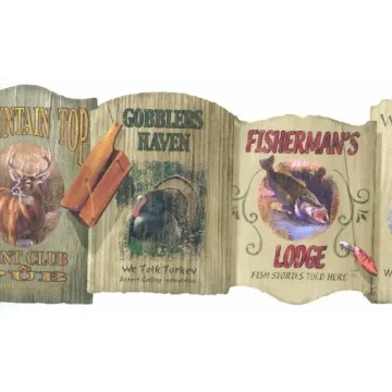 Gobblers Haven Fishermans Lodge Wallpaper Border