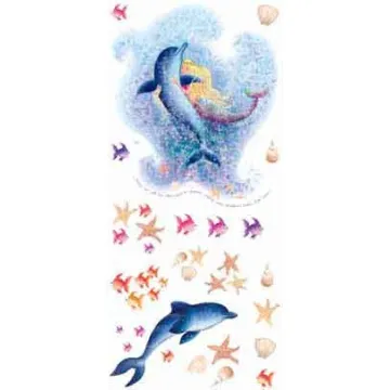 Dolphin and Mermaid Peel and Stick Mural