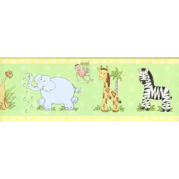 Baby Zoo Animals Wallpaper Border