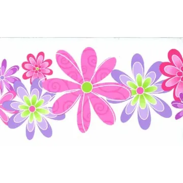 Pink and Purple Flower Wallpaper Border