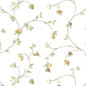 CK36607 Fruit Trail Wallpaper Yellow, Red, Beige CREATIVE KITCHENS Norwall Wallcovering