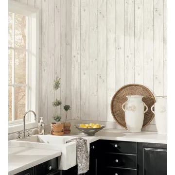 CK36615 Barn Board Wallpaper Light Grey CREATIVE KITCHENS Norwall Wallcovering