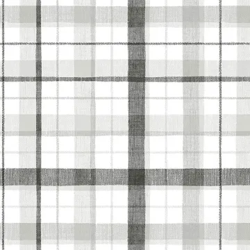 CK36628 Linen Plaid Wallpaper Black, Grey CREATIVE KITCHENS Norwall Wallcovering