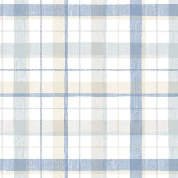 CK36629 Linen Plaid Wallpaper Blue, Beige CREATIVE KITCHENS Norwall Wallcovering