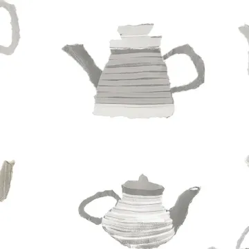 CK36634 Tea Pots Wallpaper Beige, Grey CREATIVE KITCHENS Norwall Wallcovering