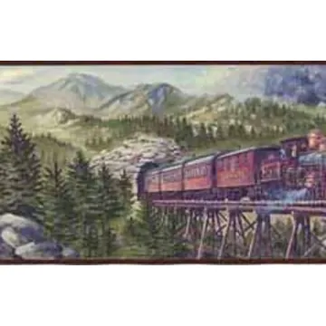 Mountain Train Wall Border