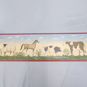 Brewster Country Animal Print Multicolor Wallpaper Border New Prepasted Vinyl