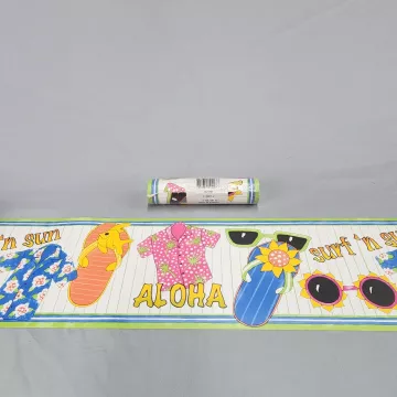 Tropical Surf Beach Aloha Multicolor Wallpaper Border Pre-pasted New