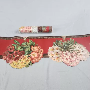 Raymond Waites Floral Red Multicolor Wallpaper Border New Prepasted Textured