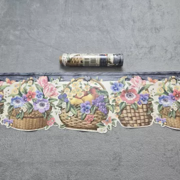 Village Country Floral Fruit Wallpaper Border Prepasted Vinyl New Sealed