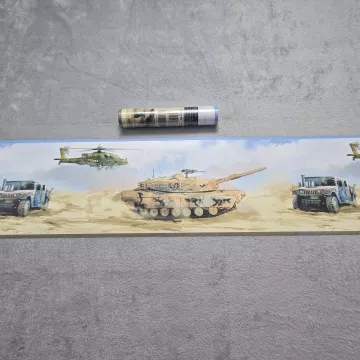 Village Military Desert Scene Wallpaper Border New Sealed Prepasted Vinyl