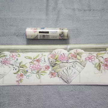 Easy-Walls Country Floral Pink Green Wallpaper Border Prepasted New Sealed