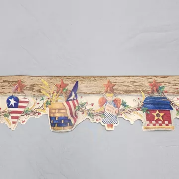 Chesapeake Americana Patriotic Red Blue Wallpaper Border New Prepasted