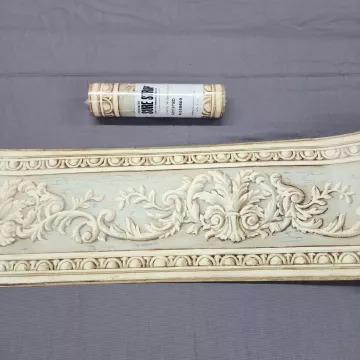 York Acanthus Scroll Beige Blue Wallpaper Border Prepasted Sure Strip New
