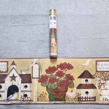 York Birdhouse Floral Multicolor Wallpaper Border Prepasted New Sealed