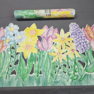 Imperial Watercolor Floral Multicolor Wallpaper Border Prepasted Vinyl Sealed