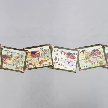 Crewcut Designs Country Farm Scenic Multicolor Wallpaper Border Prepasted New