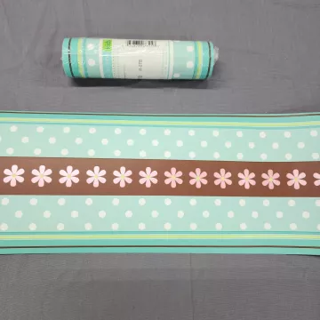York Candice Olson Teal White Geometric Wallpaper Border Prepasted Vinyl New