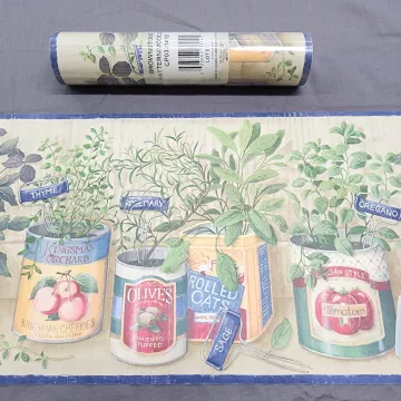 Brownstone Botanical Kitchen Herb Wallpaper Border New Sealed Prepasted Vinyl