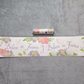 York Disney Fairies Floral Wallpaper Border Pink Purple Prepasted New Sealed
